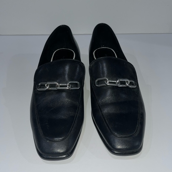 rag & bone Black Leather Loafer with Silver Accent - Picture 3 of 10